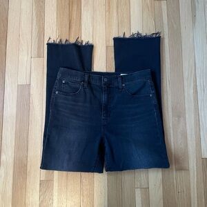 GAP Black High-Rise Raw Hem Jeans